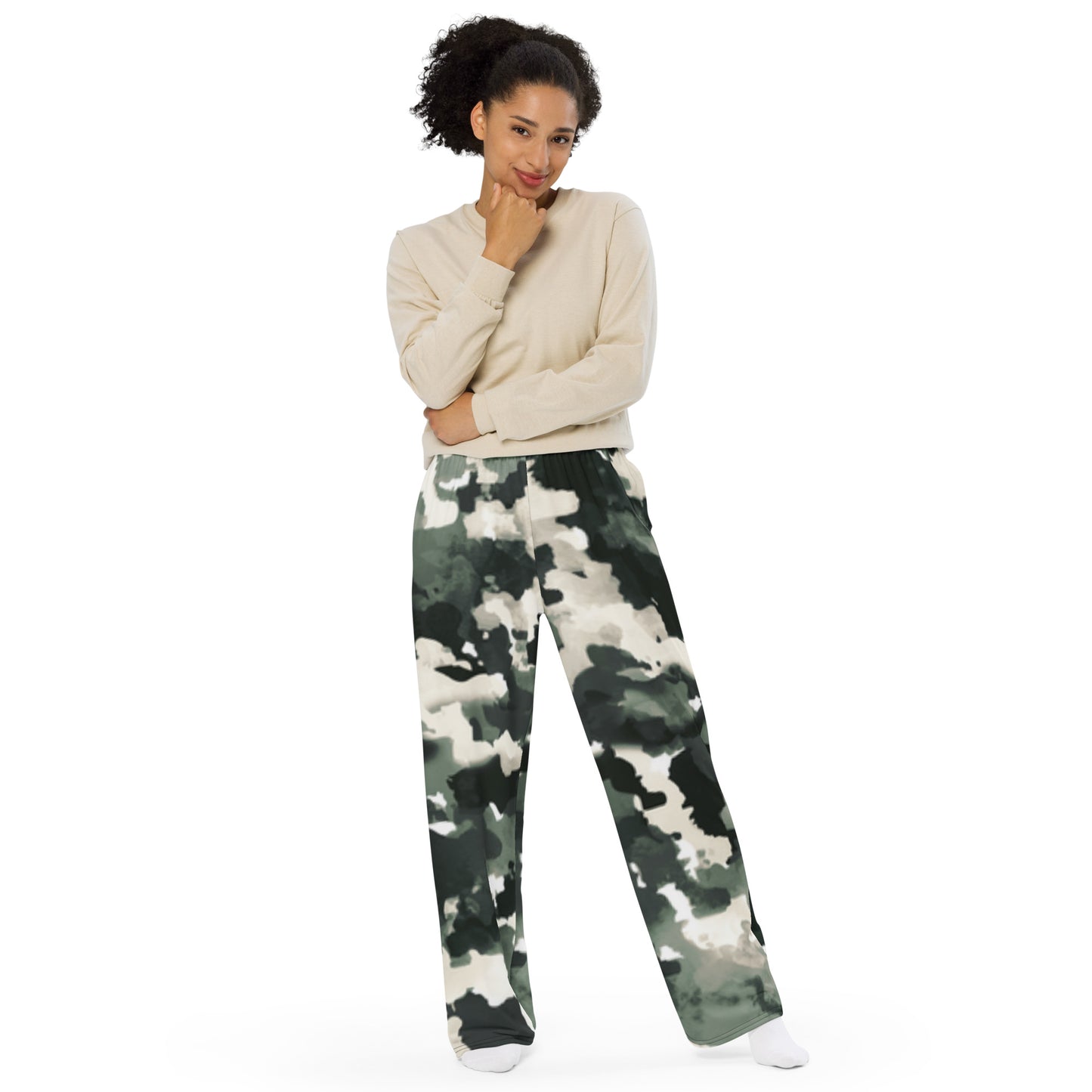 All-over print unisex wide-leg pants