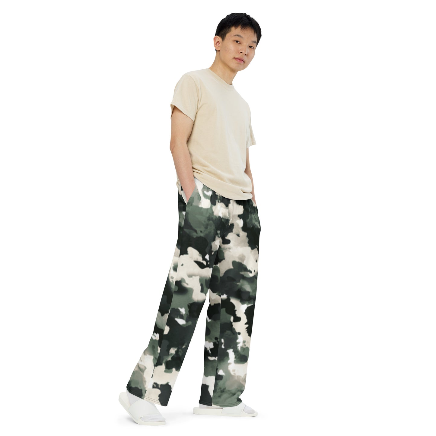 All-over print unisex wide-leg pants