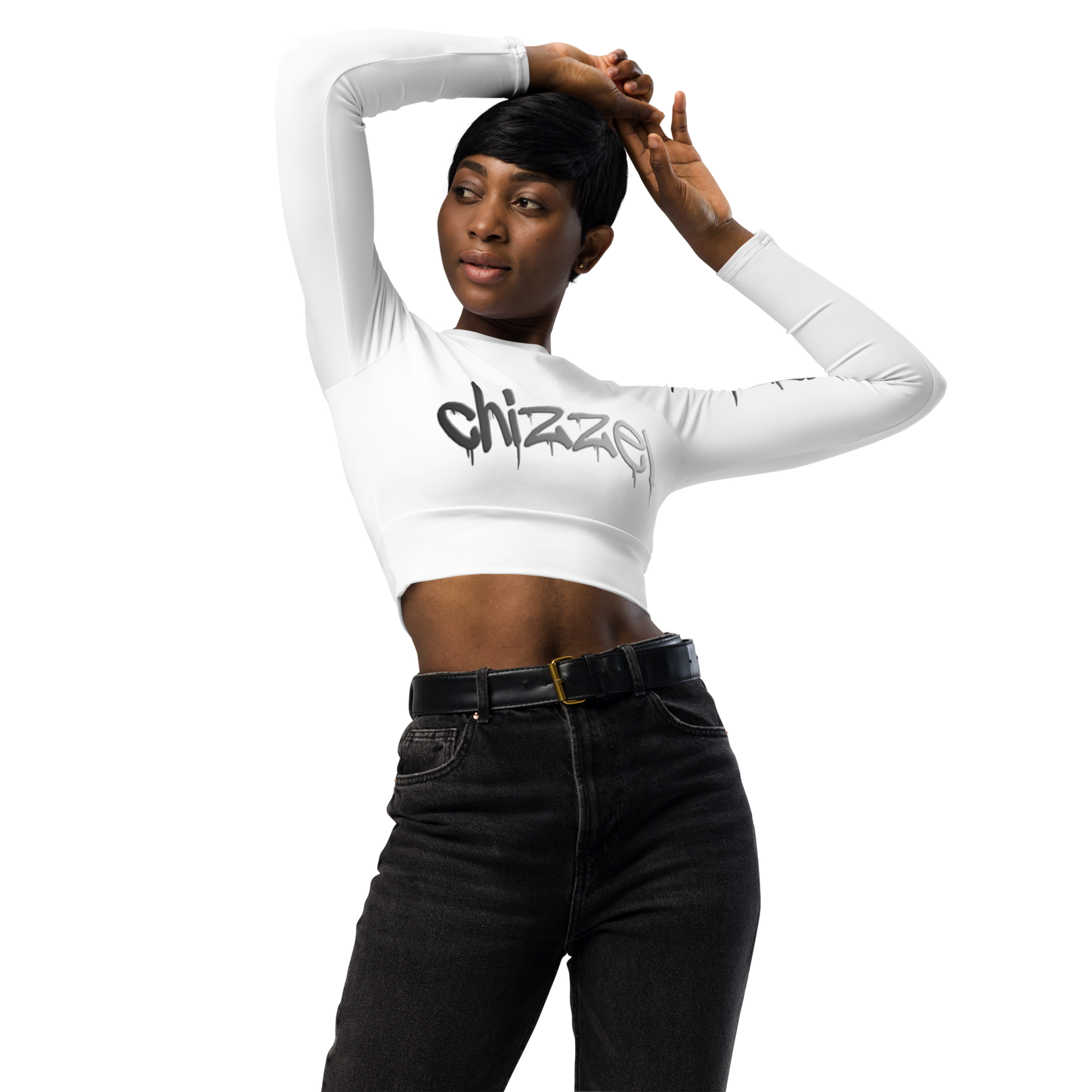 Recycled long-sleeve crop top