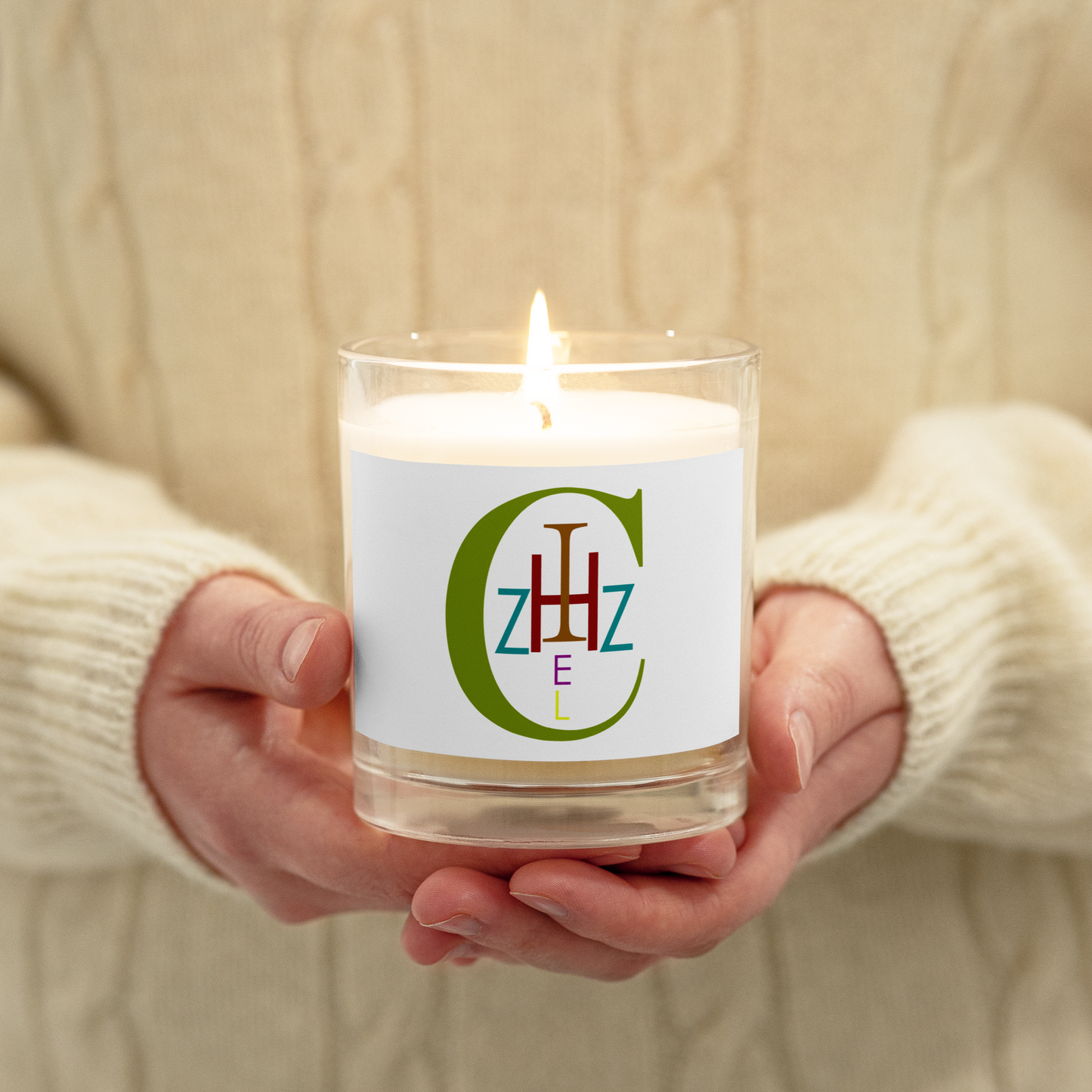 Glass jar soy wax candle