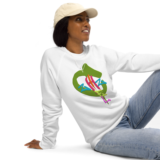 Unisex organic raglan sweatshirt